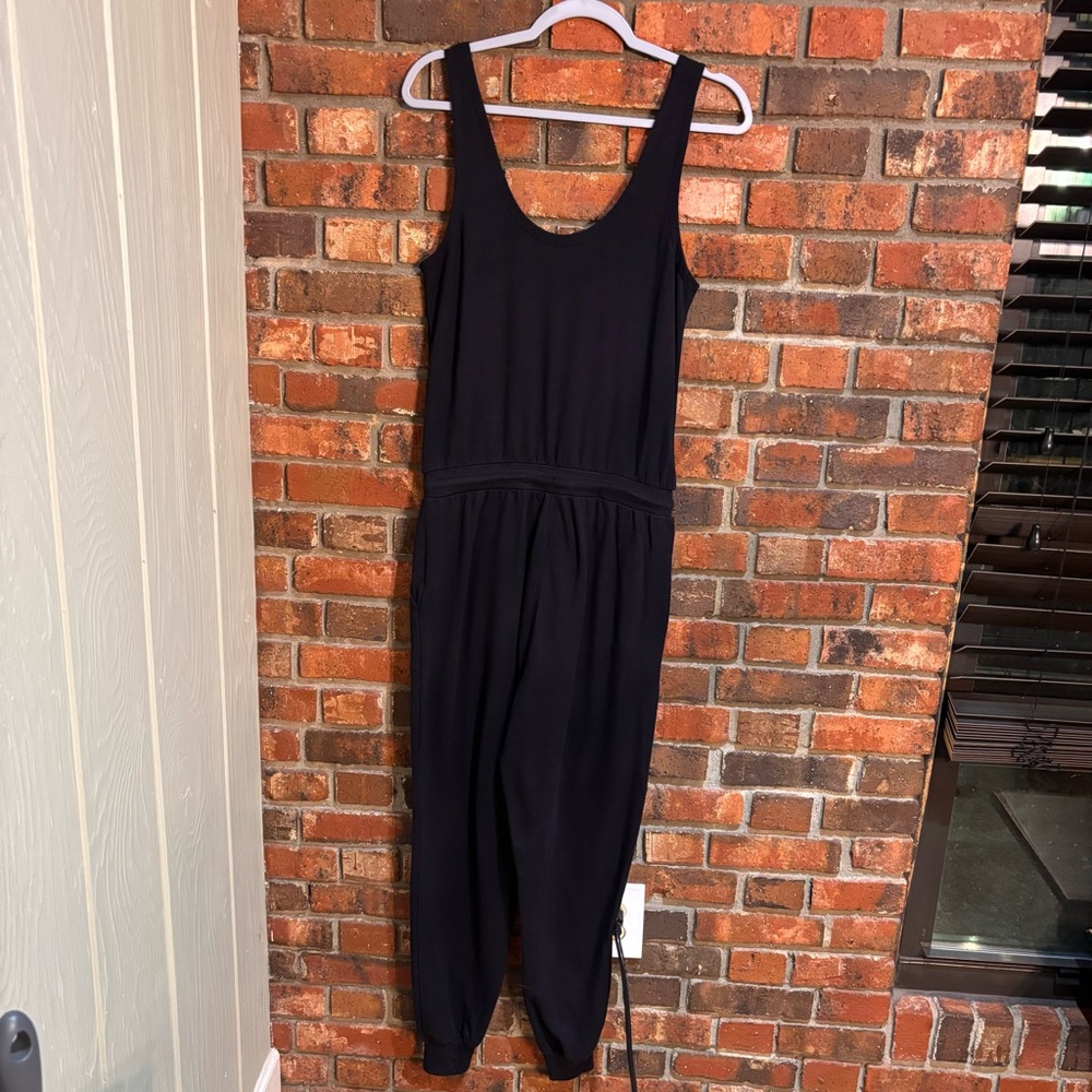 Athleta womens tank drawstring jogger sweatpants jumpsuit black S - Picture 5 of 5
